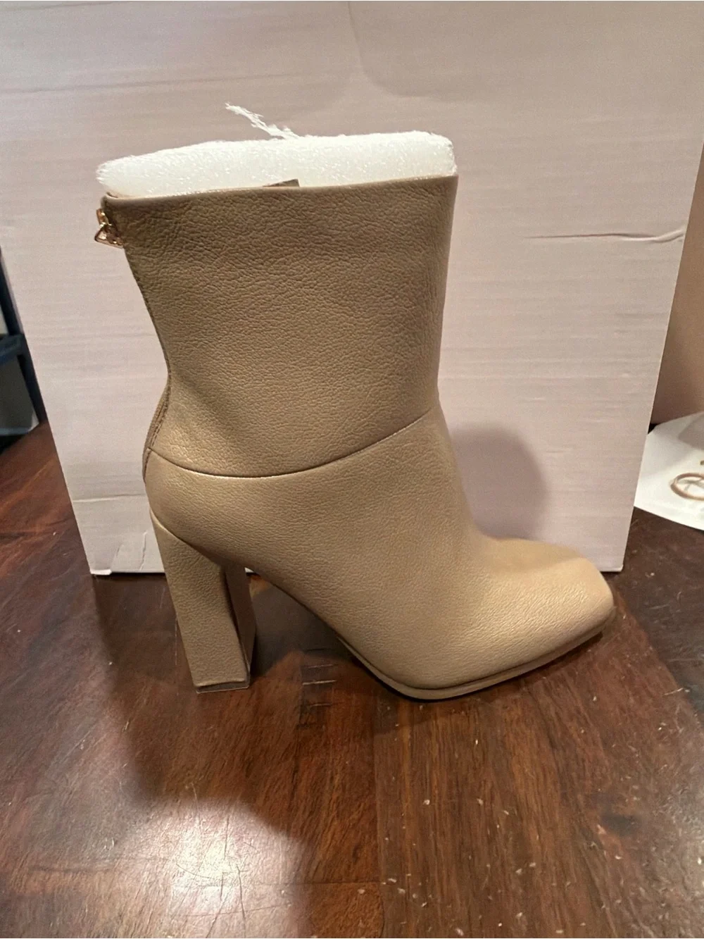 JustFab Women’s inesa heeled Ankle Booties ginger PU Leather size 6.5 M US